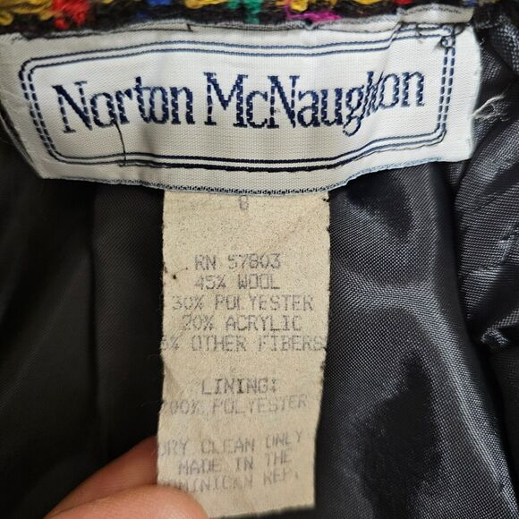 Vintage Norton McNaughton Skirt Size 8 Wool Blend Vibrant Office Pencil Work - Picture 4 of 6